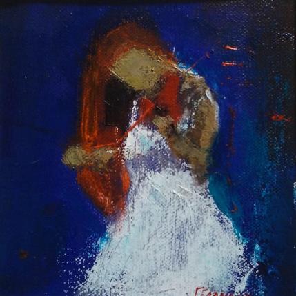 Peinture la robe blanche par Fernando | Tableau Figuratif Huile Marine