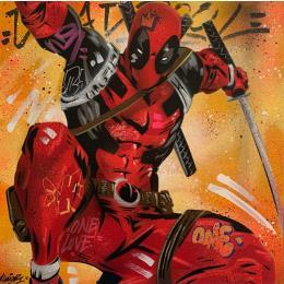 Painting Deadpool samourai by Kedarone | Painting Pop-art Acrylic, Graffiti Pop icons