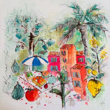 Peinture Saveur marché par Colombo Cécile | Tableau Art naïf Acrylique, Aquarelle, Collage, Encre, Pastel Nature, Paysages, Scènes de vie