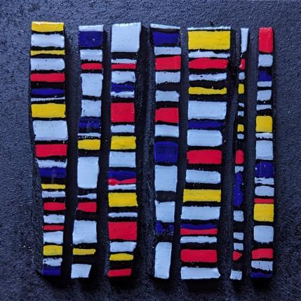 Peinture Bc7 hommage mondrian par Langeron Luc | Tableau Matiérisme Acrylique, Bois, Résine