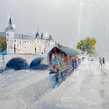 Painting Bouquinistes by Raffin Christian | Painting Figurative Oil Urban