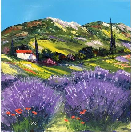 Peinture Les lavandes en Provence par Degabriel Véronique | Tableau Impressionnisme Huile Paysages