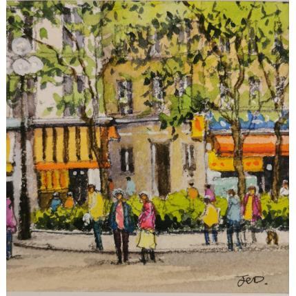 Peinture Cinquième, Place de la Contrescarpe par Decoudun Jean charles | Tableau Figuratif Aquarelle Urbain