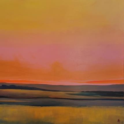Peinture SUNSET IN THE VALLEY par Herz Svenja | Tableau Abstrait Acrylique Paysages