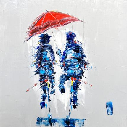 Painting Parapluie rouge by Raffin Christian | Painting Figurative Oil Life style