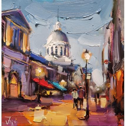 Peinture Marché bonsecours par Joro | Tableau Figuratif Huile Urbain