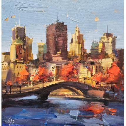 Peinture Montreal city view par Joro | Tableau Figuratif Huile Urbain