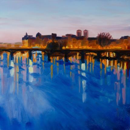 Peinture Lumières parisiennes   par Eugène Romain | Tableau Figuratif Huile Paysages