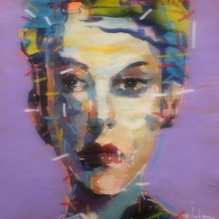 Peinture Visage mauve par Yavru Irfan | Tableau Figuratif Huile