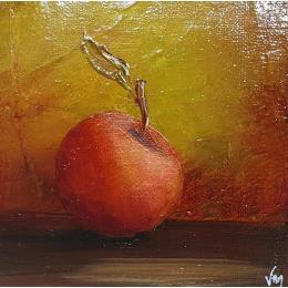 Gemälde Peach von Vinnie | Gemälde Figurativ Öl Stillleben