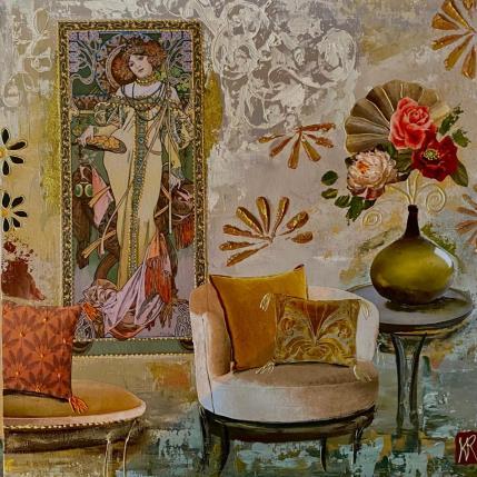 Peinture Alycia  par Romanelli Karine | Tableau Figuratif Acrylique, Collage, Papier, Pastel, Posca Scènes de vie