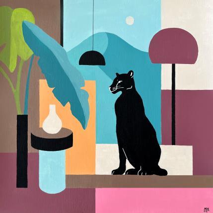 Peinture Watcher par Birsak Mariah | Tableau Art naïf Acrylique Animaux, Natures mortes, Urbain