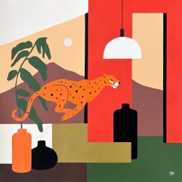 Gemälde In Motion von Birsak Mariah | Gemälde Naive Kunst Acryl Stillleben, Tiere, Urban