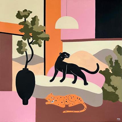 Peinture Under the Rising Sun par Birsak Mariah | Tableau Art naïf Acrylique Animaux, Natures mortes, Urbain