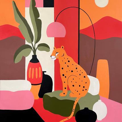 Peinture In the Soft Glow of Evening par Birsak Mariah | Tableau Art naïf Acrylique Animaux, Natures mortes, Urbain