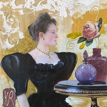 Painting Mary by Romanelli Karine | Painting Figurative Acrylic, Gluing, Paper, Pastel, Posca Life style, Portrait