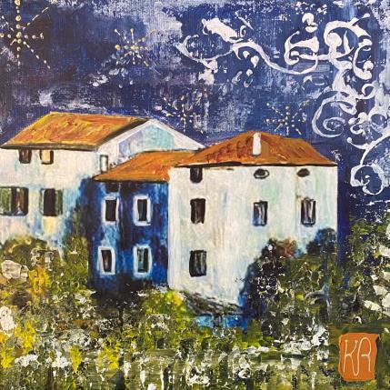 Painting Tuscany  by Romanelli Karine | Painting Figurative Acrylic, Gluing, Paper, Pastel, Posca Landscapes, Pop icons
