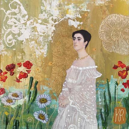 Painting Thé Wild garden  by Romanelli Karine | Painting Figurative Acrylic, Gluing, Paper, Pastel, Posca Life style, Pop icons, Portrait