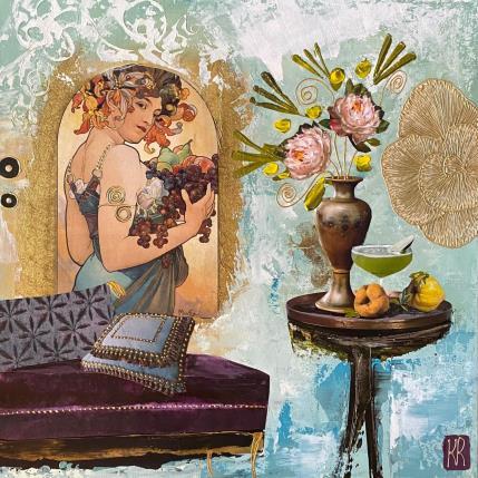 Painting Elya by Romanelli Karine | Painting Figurative Acrylic, Gluing Life style, Portrait