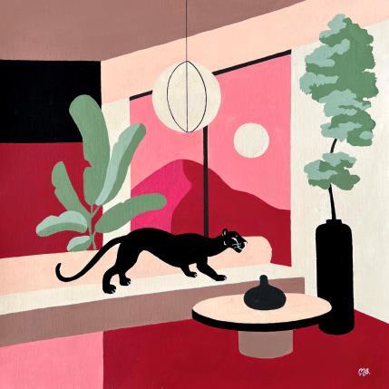 Peinture Moments Before Nightfall par Birsak Mariah | Tableau Art naïf Acrylique Animaux, Natures mortes, Urbain