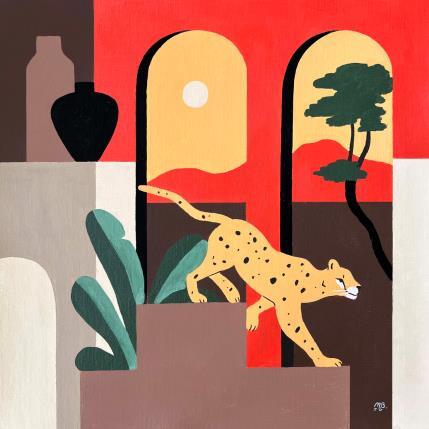 Peinture Garden par Birsak Mariah | Tableau Art naïf Acrylique Animaux, Natures mortes, Urbain