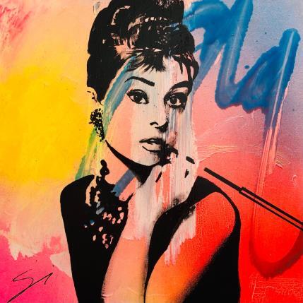Peinture audrey at Tiffanys par Mestres Sergi | Tableau Pop-art Acrylique, Graffiti Cinéma, Icones Pop