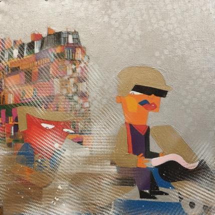 Peinture Changement d'heure par Anicet Olivier | Tableau Figuratif Acrylique, Pastel Architecture, Urbain