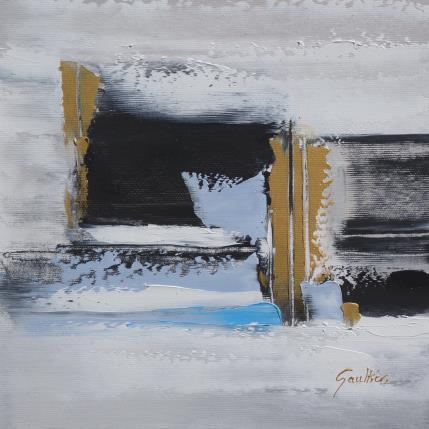 Peinture Bleu pastel par Gaultier Dominique | Tableau Abstrait Huile Minimaliste