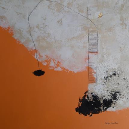 Painting abstract yellow C 99 by Wilms Hilde | Painting Abstract Acrylic, Gluing, Gold leaf