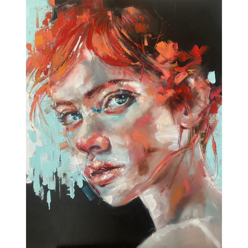 Peinture Arancio Notte (Nuit orangée) par Abbondanzia Monica | Tableau Figuratif Acrylique, Huile