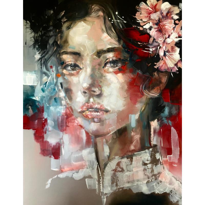 Peinture Fiori di Pesco (Fleurs de pêcher) par Abbondanzia Monica | Tableau Figuratif Acrylique