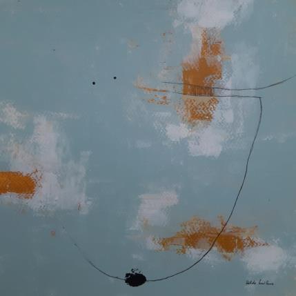 Painting abstract turquoise C 95 by Wilms Hilde | Painting Abstract Acrylic, Gluing