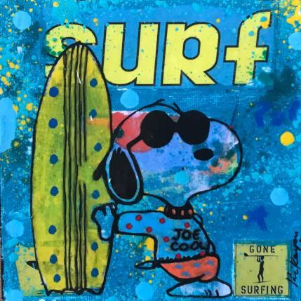Peinture Snoopy surf  par Kikayou | Tableau Pop-art Acrylique, Collage, Graffiti Icones Pop