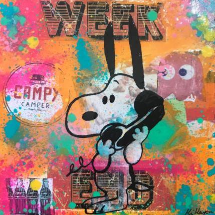 Peinture Snoopy I phone par Kikayou | Tableau Pop-art Acrylique, Collage, Graffiti Icones Pop