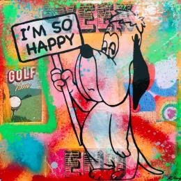 Painting Droopy happy by Kikayou | Painting Pop-art Acrylic, Gluing, Graffiti Pop icons