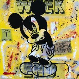 Peinture Mickey RRRR  par Kikayou | Tableau Pop-art Acrylique, Collage, Graffiti Icones Pop