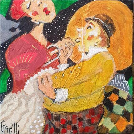 Painting Moonlight duet by Garilli Nicole | Painting Figurative Acrylic Life style