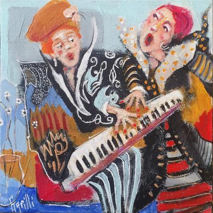 Painting Blue notes by Garilli Nicole | Painting Figurative Acrylic Life style, Pop icons