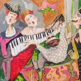 Painting At a crasy  pace by Garilli Nicole | Painting Figurative Acrylic Life style