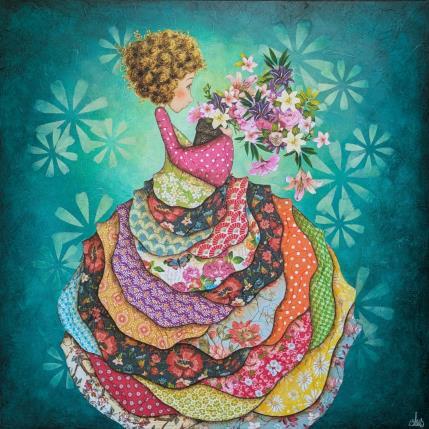 Gemälde Apolline  von Blais Delphine | Gemälde Figurativ Acryl, Collage Alltagsszenen, Kinder