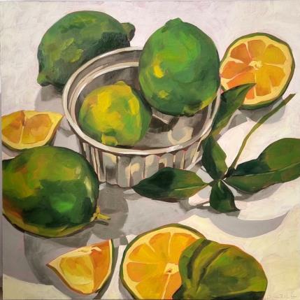 Peinture lime explosion par Ulrich Julia | Tableau Figuratif Huile Natures mortes