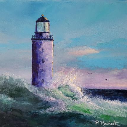 Peinture Le phare et la mer par Rochette Patrice | Tableau Figuratif Huile Marine