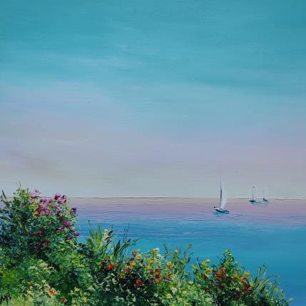 Peinture Sérénité à l'horizon par Blandin Magali | Tableau Figuratif Huile Paysages