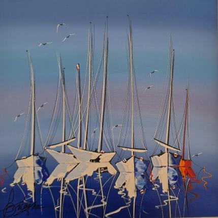 Peinture Retour au Port par Fonteyne David | Tableau Figuratif Acrylique Marine