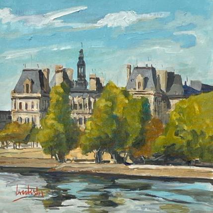 Peinture Hotel de Ville (Quais) par Brooksby | Tableau Figuratif Huile Paysages