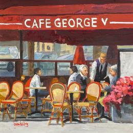 Pintura Cafe Georges V por Brooksby | Pintura Figurative Oil Life style