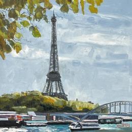 Peinture La Tour Eiffel par Brooksby | Tableau Figuratif Huile Paysages