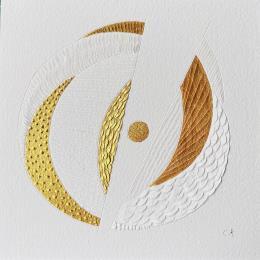 Peinture Ringing Clock par Caitrin Alexandre | Tableau Abstrait Encre, Papier Minimaliste