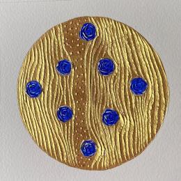 Peinture Rose Saphir par Caitrin Alexandre | Tableau Figuratif Acrylique, Encre, Papier Minimaliste, Nature