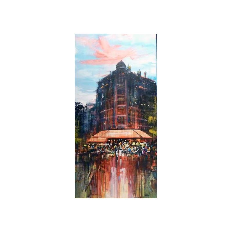 Gemälde L'heure du Kir von Frédéric Thiery | Gemälde Figurativ Acryl